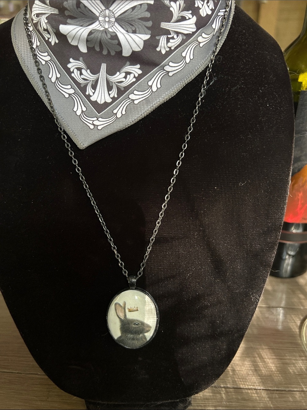 Black Rabbit Pendant Necklace - Women Jewelry